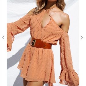 Saboskirt Orange Off shoulder  Jumpsuit